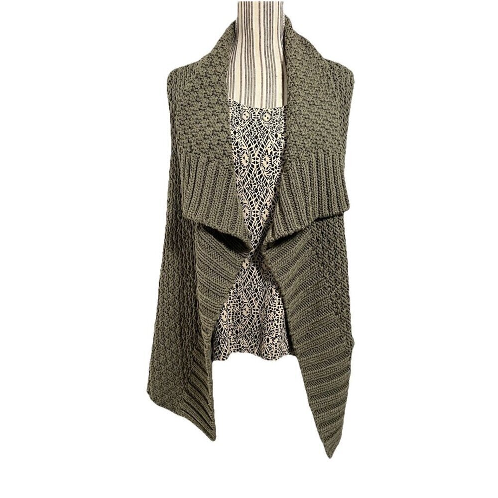 Chico’s Sleeveless Textured Open Front Vest Womens Size 1 (Medium/8) Lagenlook